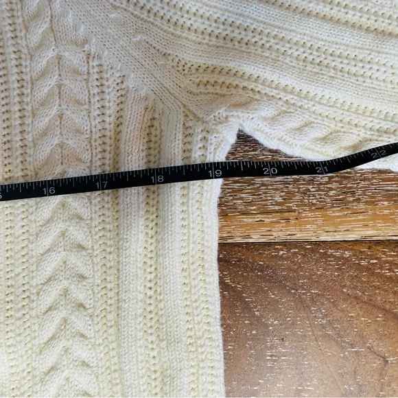 Lands’ End Cotton Cable Knit Sweater Top / Cream Ivory / Women’s S. - Picture 4 of 6